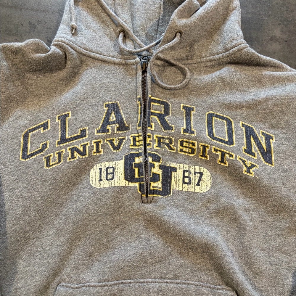 Clarion University 1/4 zip Jansport Gray Hoodie